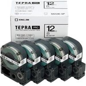 (業務用5セット) キングジム テプラ PROテープ/ラベルライター用テープ 【幅:12mm】 5個入り SS12K-5P ホワイト(白)