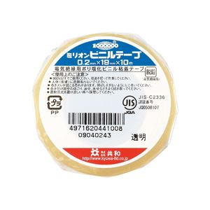 (まとめ) 共和 ミリオンビニールテープ 19mm×10m 透明 HF-110-A 1巻 【×60セット】
