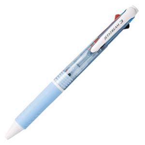 (まとめ) 三菱鉛筆 3色ボールペン ジェットストリーム 0.7mm (軸色 水色) SXE340007.8 1本 【×15セット】