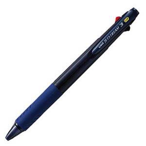 (まとめ) 三菱鉛筆 3色ボールペン ジェットストリーム3 0.38mm 軸色(透明ネイビー) SXE340038T.9 1本 【×15セット】