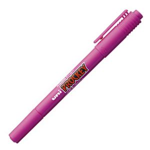 (まとめ) 三菱鉛筆 水性マーカー プロッキー 細字丸芯+極細 赤紫 PM120T.11 1本 【×50セット】