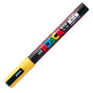 （まとめ） 三菱鉛筆 水性マーカー ポスカ 細字丸芯 黄 PC3M.2 1本 【×30セット】
