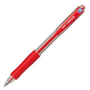 (まとめ) 三菱鉛筆 油性ボールペン VERY楽ノック 極細 0.5mm 赤 SN10005.15 1本 【×60セット】