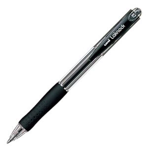 (まとめ) 三菱鉛筆 油性ボールペン VERY楽ノック 細字 0.7mm 黒 SN10007.24 1本 【×60セット】