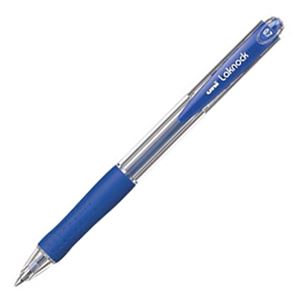 (まとめ) 三菱鉛筆 油性ボールペン VERY楽ノック 細字 0.7mm 青 SN10007.33 1本 【×60セット】