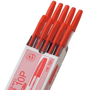(まとめ) 三菱鉛筆 油性リサイクルボールペン 0.7mm 赤 業務用パック SAR10P.15 1箱(10本) 【×5セット】 - 画像 (2)
