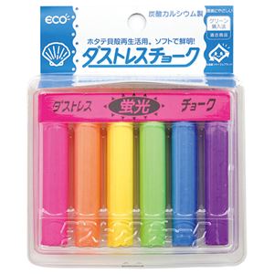 (まとめ) 日本理化学 ダストレスチョーク 炭酸カルシウム製 6色 DCK-6-6C 1箱(6本:各色1本) 【×15セット】