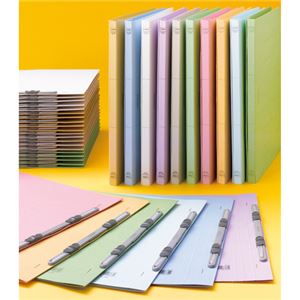 (まとめ) ライオン事務器 フラットファイル(環境) 樹脂押え具 A4ヨコ 150枚収容 背幅18mm 黄 A-517KA4E 1セット(10冊) 【×5セット】 - 画像 (4)
