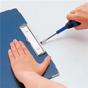 (まとめ) ライオン事務器 ボール用箋挟 A4タテ 紺 No.120 1枚 【×15セット】 - 画像 (3)