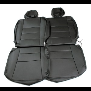 (Azur)フロントシートカバー ダイハツ ハイゼットカーゴS321V S331V (2011年12以降) ヘッドレスト分割型 - 画像 (5)