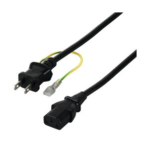 バッファロー(サプライ) 電源ケーブル 3ピンソケット(メス)⇔2ピンプラグ(オス) 2.0m ブラック BSACC0620BKA