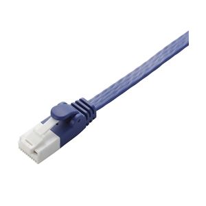 エレコム EU RoHS指令準拠ツメ折れ防止フラットLANケーブル(Cat6A)/10.0m/ブルーメタリック LD-GFAT/BM100