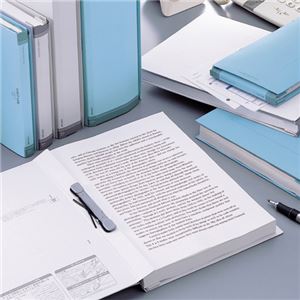 (まとめ) リヒトラブ ユーノビクイックファイル 5×11ヨコ 1200枚収容 背幅13~133mm 青 F-580-9 1冊 【×15セット】 - 画像 (5)