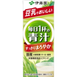 【ケース販売】伊藤園 紙パック ごくごく飲める 毎日1杯の青汁まろやか豆乳ミックス 200ml【×48本セット】 新食品表示基準対応 栄養機能食品【代引不可】