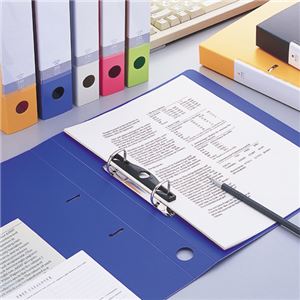 (まとめ) リヒトラブ リクエスト D型リングファイル A4タテ 2穴 230枚収容 背幅34mm 青 G2220-8 1冊 【×15セット】 - 画像 (5)
