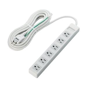 エレコム RoHS指令 3ピン対応タップ/6個口/マグネット付/5.0m/ホワイト T-T02-3650WH/RS