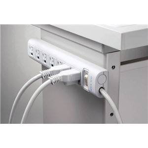 エレコム OAタップ/3P/7個口/マグネット/抜け止め/スイッチ/5.0m T-Y3A-3750WH - 画像 (3)