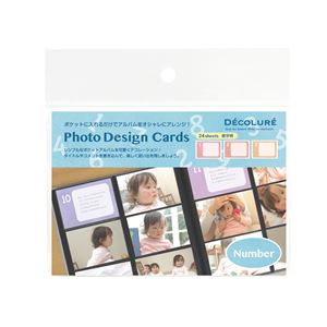 (まとめ) デコルーレ フォトデザインカード 数字 12柄x各2枚 PTCL-07【×10セット】
