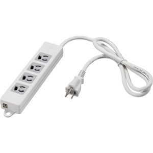 バッファロー（サプライ） 3ピン式電源タップ 4個口 3m ホワイト 変換アダプター付 BTML3430WH