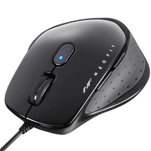 バッファロー(サプライ) 有線 BlueLED 5ボタン NEOFITマウス Mサイズ ブラック BSMBU510MBK