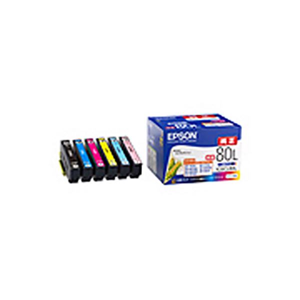 (業務用3セット) 【 純正品 】 EPSON エプソン インクカートリッジ/トナーカートリッジ 【IC6CL80L 増量6色パック】