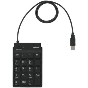 バッファロー(サプライ) スリムテンキーボード Tabキー付き ブラック BSTK11BK