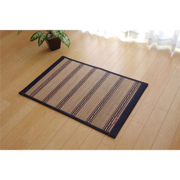 竹ラグ/ラグマット 【デニム カジュアル 約45×75cm】 中材:ウレタン 不織布 クッション性 〔リビング ダイニング〕【代引不可】