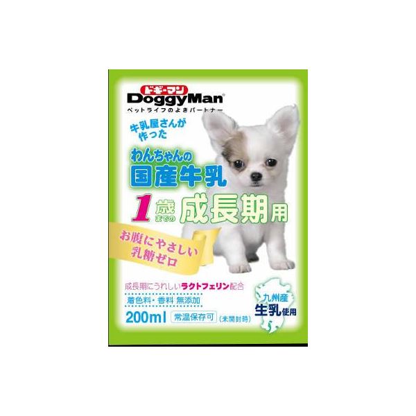〔まとめ〕 ドッグフード ペットフード ドギーマン ハヤシ わんちゃんの国産 牛乳 成長期用 200ml 24セット 日本製 ペット用品 【代引不可】