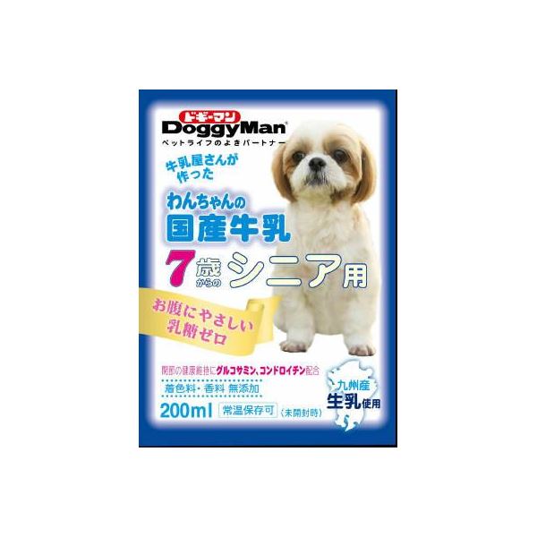 〔まとめ〕 ドッグフード ペットフード ドギーマン ハヤシ わんちゃんの国産 牛乳 シニア用 200ml 24セット 日本製 ペット用品 【代引不可】