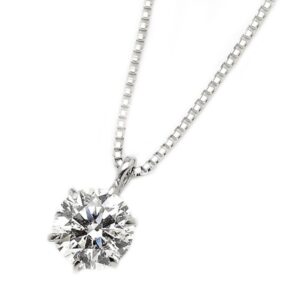 ダイヤモンド ネックレス 一粒 0.5ct プラチナ Pt900 6本爪 Gカラー SI2クラス Excellent H＆C エクセレント ハート＆キューピッド 0.5カラット ダイヤネックレス ペンダント 中央宝石研究所 CGL 鑑定書付き