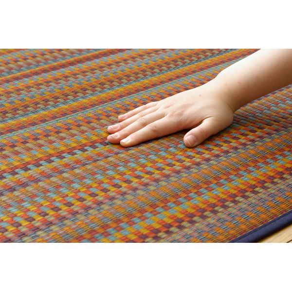 日本製 い草 ラグマット 【ブルー 140×200cm】 ウレタン貼り 防滑 調湿 抗菌 防臭機能付き 耐久性 〔リビング フロア〕【代引不可】 - 画像 (6)