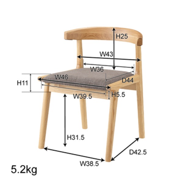 ダイニングチェア パーソナルチェア 幅52cm グリーン 木製 ヘンリー リビング 在宅ワーク 店舗 インテリア家具 - 画像 (3)