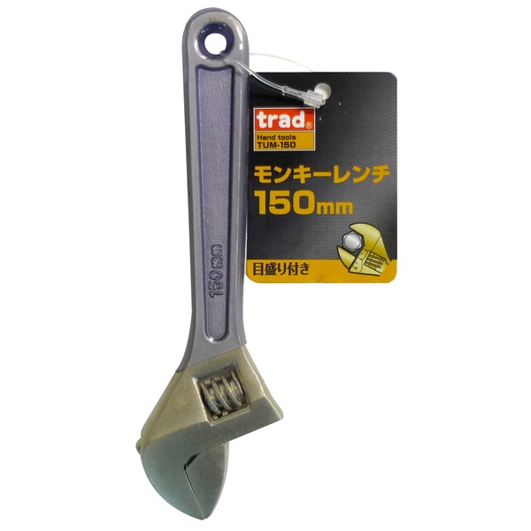 (まとめ)TRAD モンキーレンチ/作業工具 【150mm】 目盛付き TUM-150 〔業務用/DIY用品/日曜大工/スパナ〕 【×5セット】