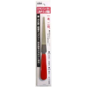 (まとめ)H&H ダイヤシャープナー/三角ヤスリ両面 【#300/#600】 レッドグリップ(赤) 〔業務用/家庭用/園芸/DIY〕【×20セット】