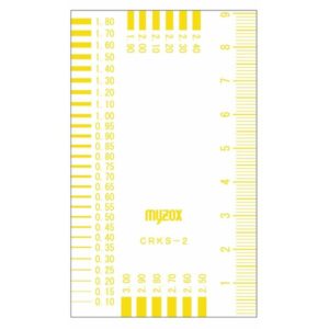 (まとめ)マイゾックス クラックスケール/測定工具 55×91mm CRKS-2Y 219271 イエロー(黄) 〔業務用/プロ向け/DIY/日曜大工〕【×30セット】