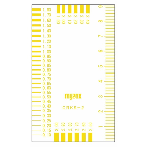 (まとめ)マイゾックス クラックスケール/測定工具 55×91mm CRKS-2Y 219271 イエロー(黄) 〔業務用/プロ向け/DIY/日曜大工〕【×30セット】