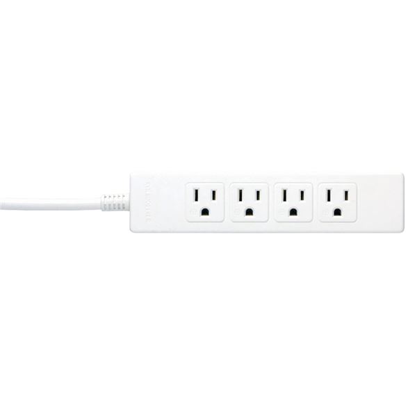 バッファロー(サプライ) 3ピン式電源タップ 4個口タイプ マグネット付 2m ホワイト BSTAPMG3420WH - 画像 (2)