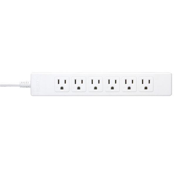 バッファロー(サプライ) 3ピン式電源タップ 6個口タイプ マグネット付 2m ホワイト BSTAPMG3620WH - 画像 (2)