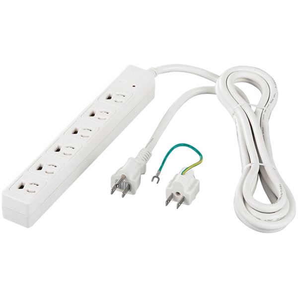 バッファロー(サプライ) RoHS対応 3ピン式電源タップ 6個口タイプ マグネット付 3m ホワイト BSTAPMS3630WH