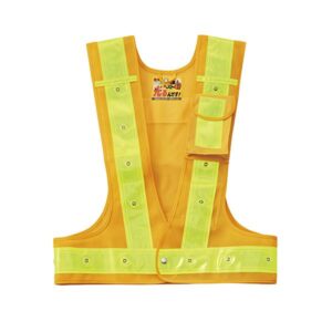 多機能LEDベスト 多機能LEDベスト-YY-R (メッシュ部:黄・反射部:黄・LED発光色:赤)【代引不可】