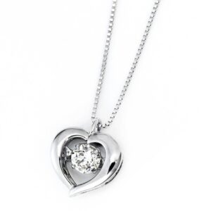 ダイヤモンド ネックレス プラチナ Pt900 0.3ct 揺れる ダイヤ ダンシングストーン ダイヤネックレス ハート ペンダント 正規品タグ 鑑別カード付き