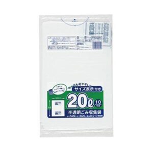 東京23区 容量表示入20L10枚入乳白 TSN20 【(60袋×5ケース)合計300袋セット】 38-497