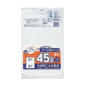 東京23区容量表示入70L厚口10枚入乳白TSN70 【(40袋×5ケース)合計200袋セット】 38-502