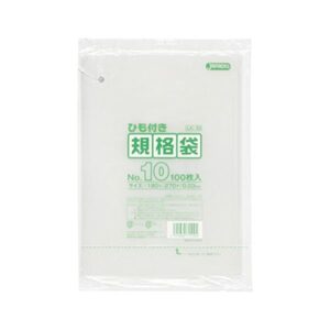 規格袋ひも付 10号100枚入03LLD透明 LK10 【(60袋×5ケース)合計300袋セット】 38-467