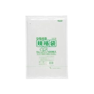 規格袋ひも付 15号100枚入03LLD透明 LK15 【(20袋×5ケース)合計100袋セット】 38-472