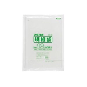 規格袋ひも付 16号100枚入03LLD透明 LK16 【(15袋×5ケース)合計75袋セット】 38-473