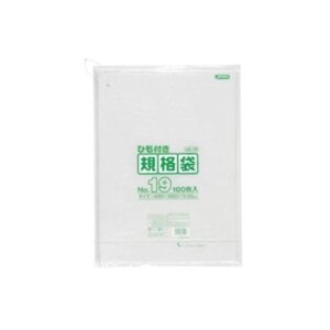 規格袋ひも付 19号100枚入03LLD透明 LK19 【(15袋×5ケース)合計75袋セット】 38-476