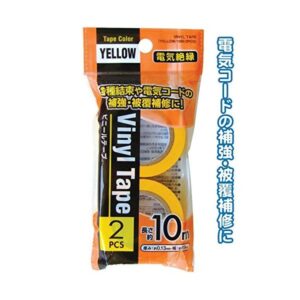 電気絶縁ビニールテープ黄(10m×2巻入) 【12個セット】 29-549