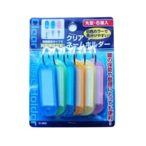 フック穴付クリアネームホルダー両面表示タイプ(丸型・6P) 【12個セット】 31-966
