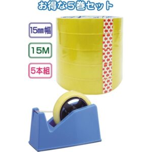 168クリア粘着テープ(15mm×15m・5P) 【12個セット】 32-168